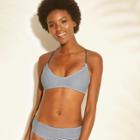 Women's Lace-up Back Bralette Bikini Top - Xhilaration Navy (blue)