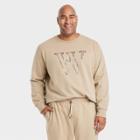 Houston White Adult Plus Size Crewneck Pullover Sweater - Khaki