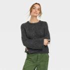 Women's Cable Knit Crewneck Pullover Sweater - Universal Thread Charcoal Gray