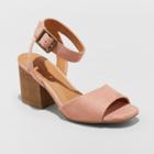 Women's Megan Quarter Strap Heeled Pump Sandals - Universal Thread Blush