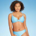 Women's Knot-front Textured Triangle Bikini Top - Shade & Shore
