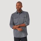 Wrangler Men's Atg David Woven Button-down Shirt - Caviar Heather