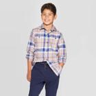 Boys' Long Sleeve Button-down Shirt - Cat & Jack Gray/blue