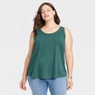 Women's Plus Size Relaxed Scoop Neck Tank Top - Ava & Viv Green