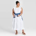 Women's Plus Size Short Sleeve Ruffle Dress - Universal Thread White 1x, Women's,