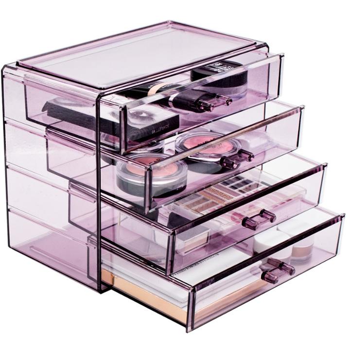 Sorbus Makeup And Jewelry Storage Case Display - 4 Large Drawers - Purple