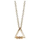 Target Women's Sterling Silver Triangle With Beads Station Necklace - Gold
