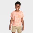 Boys' Short Sleeve Palm Printed Pocket T- Shirt - Cat & Jack Peach Orange