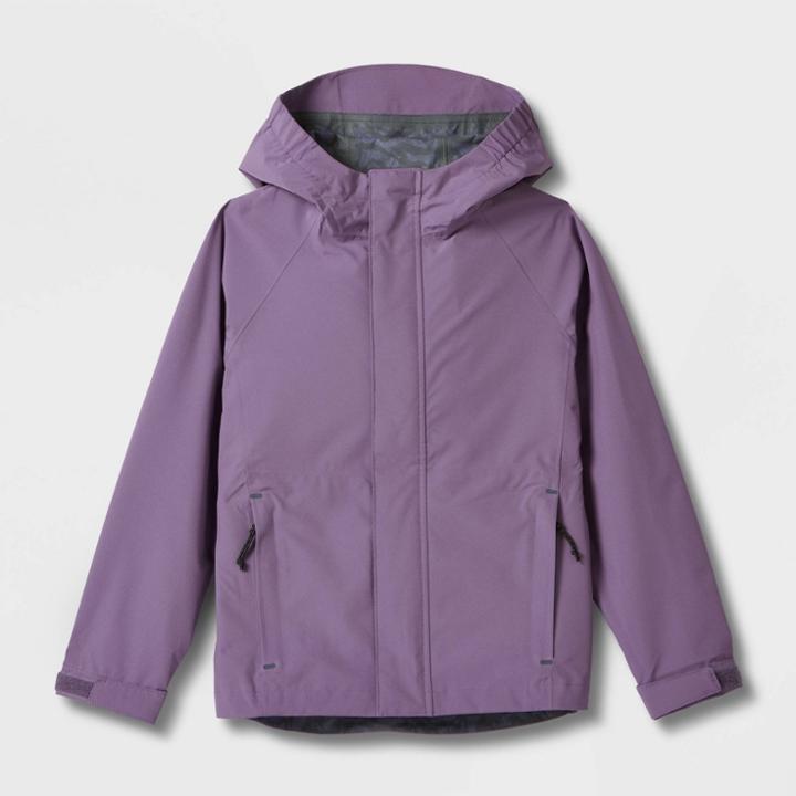 Kids' Rainshell Waterproof Jacket - All In Motion Purple