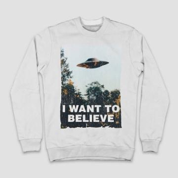 Men's The X-files Crewneck Long Sleeve Graphic T-shirt - White