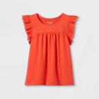 Girls' Slub-knit Eyelet T-shirt - Cat & Jack Coral