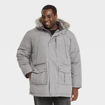 Men's Big & Tall Arctic Parka Overcoat - Goodfellow & Co Charcoal Heather