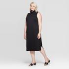 Women's Plus Size Sleeveless Turtleneck Midi Dress - Who What Wear Black