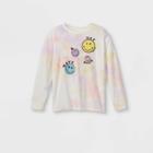 Kids' Tie-dye Graphic Oversized Smiley World Long Sleeve T-shirt - Art Class