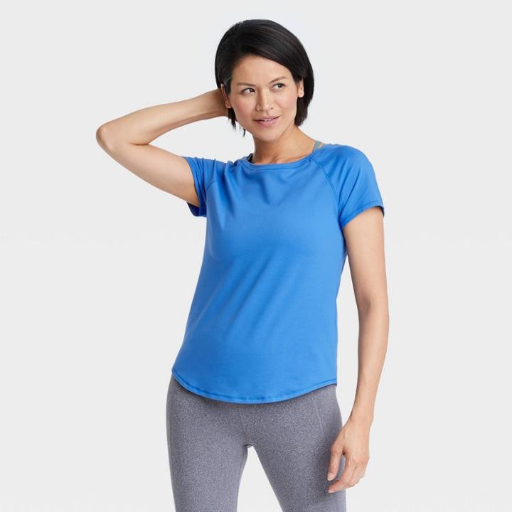 Women's Essential Crewneck Short Sleeve T-shirt - All In Motion Deep Ocean