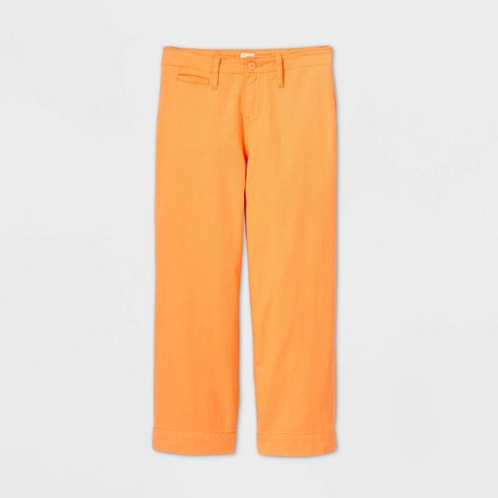 Women's High-rise Wide Leg Cropped Pants - A New Day Coral 2, Women's, Pink