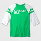 Men's 'luckiest' Raglan Sleeve Graphic T-shirt - Cat & Jack Green S, Boy's,