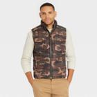 Men's Midweight Camo Print Puffer Jacket - Goodfellow & Co Olive Green