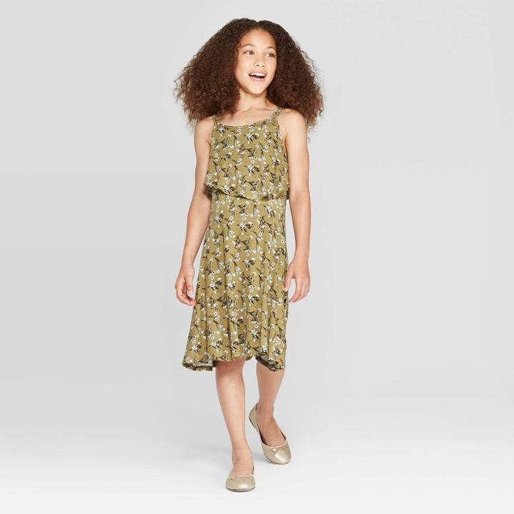 Girls' Knit Dress - Art Class Green