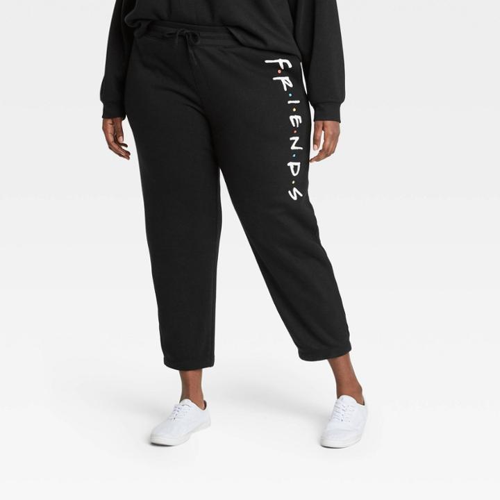 Women's Friends Plus Size Graphic Jogger Pants - Black