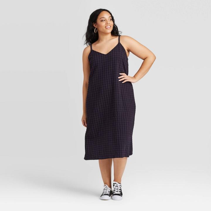 Women's Plus Size Sleeveless Shirtdress - Universal Thread Navy 1x, Women's, Size: