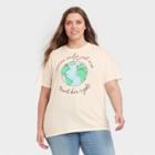 Fifth Sun Women's Plus Size We've Only Got One Short Sleeve Graphic T-shirt - Cream