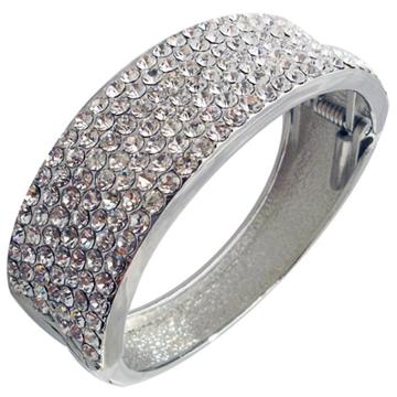 Zirconite Hinged Bangle With Crystals -