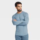 Men's Long Sleeve Soft Gym T-shirt - All In Motion Blue Gray M, Men's,