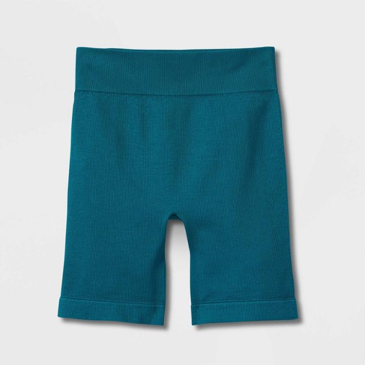 Girls' Seamless Bike Shorts - Art Class Dark Teal Green