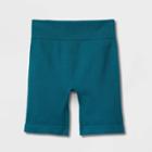 Girls' Seamless Bike Shorts - Art Class Dark Teal Green