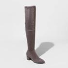 Women's Naviah Faux Leather Heeled Over The Knee Boots - A New Day Gray