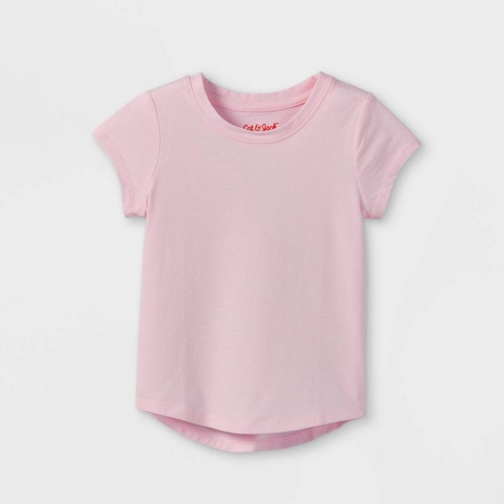 Toddler Girls' Solid Knit Short Sleeve T-shirt - Cat & Jack