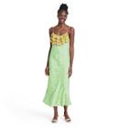 Leopard Sleeveless Ruffle Slip Dress - Rixo For Target Green Xxs