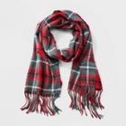 Men's Plaid Oblong Scarves - Goodfellow & Co Gray/red