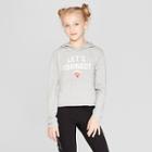 Girls' Long Sleeve Cropped Hoodie - Art Class Gray