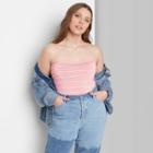 Women's Plus Size Cropped Tube Top - Wild Fable Pink