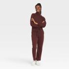 Women's Long Sleeve Fleece Jumpsuit - Universal Thread Rust