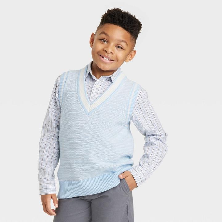 Boys' Striped Sweater Vest - Cat & Jack Blue