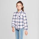 Girls' Woven Long Sleeve Button-down Shirt - Cat & Jack Violet