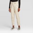 Women's Belted Paperbag Ankle Length Utility Pants - Prologue Cream 2, Women's, Ivory