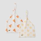 Layette By Monica + Andy Baby 2pk Pizza And Pretzels Print Top Knot Hat - Yellow
