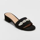 Women's Jerrie Embellished Slide Pumps - A New Day Black