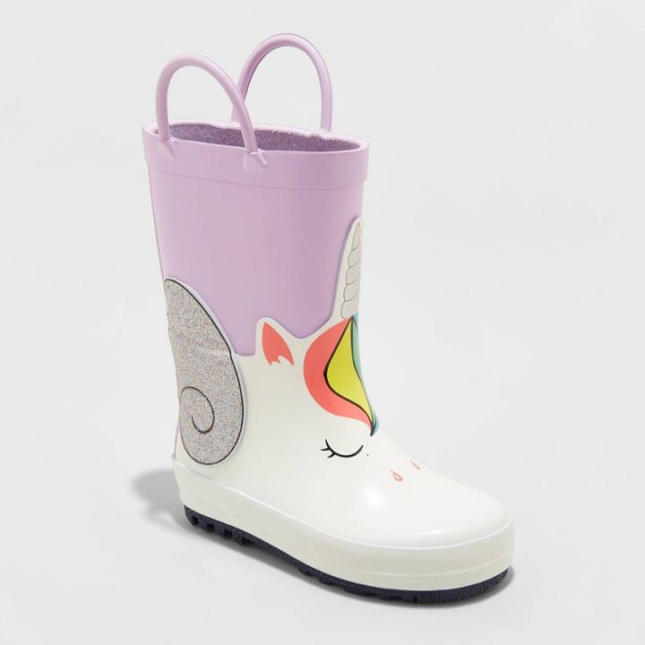 Toddler Girls' Peggy Rain Boots - Cat & Jack Pink 5, Toddler Girl's