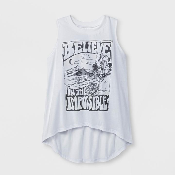 Girls' Uv Color-change Sleeveless Graphic Tank Top - Art Class White