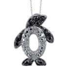 Target 120 Ct.t.w. Round-cut Black And White Diamond Pave Set Penguin Pendant - White