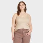 Women's Plus Size Slim Fit Camisole - Universal Thread Taupe