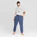 Women's Cozy Plus Size Fleece Jogger - Colsie Navy 2x, Women's, Size: