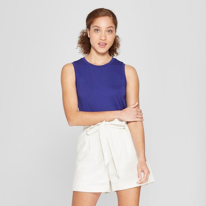 Women's Crew Neck Tank - A New Day Indigo (blue)