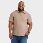 Men's Tall Standard Fit Short Sleeve Collared Polo T-shirt - Goodfellow & Co Tan