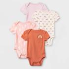 Baby Girls' 4pk Earth & Sky Short Sleeve Bodysuit - Cloud Island Pink